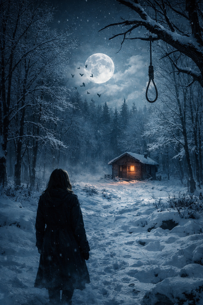 Bare winter trees at night symbolizing death silence and spiritual reflection